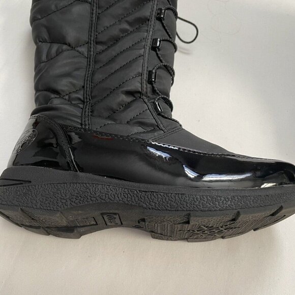 Totes Black Sherpa Lined Winter Boots Size 4 - Picture 4 of 10